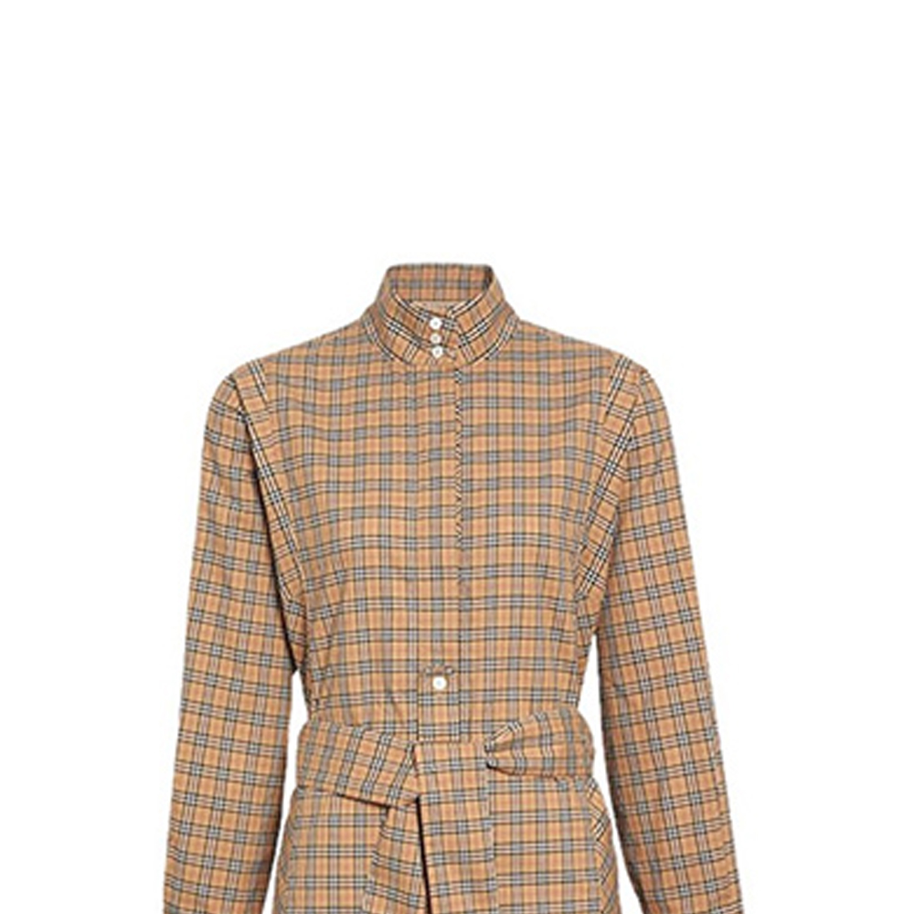 (Women) Burberry Classic Mid-Waist Plaid Long Sleeve Dress in Ochre Yellow 80337331 圖 6