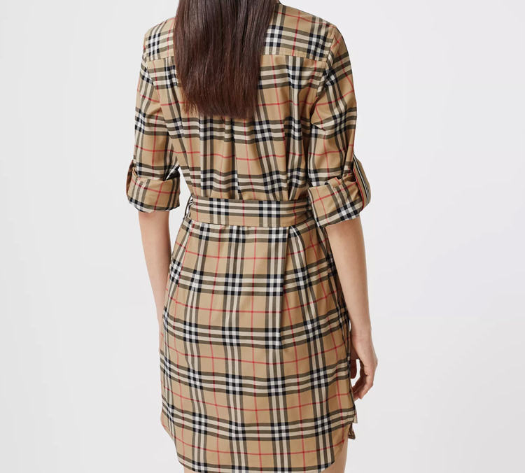(Women) Burberry Classic Plaid Stretch Cotton Shirt Dress - Women’s Heritage Beige 80245851 圖 4