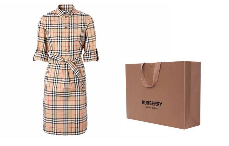 (Women) Burberry Classic Plaid Stretch Cotton Shirt Dress - Women’s Heritage Beige 80245851 圖 8