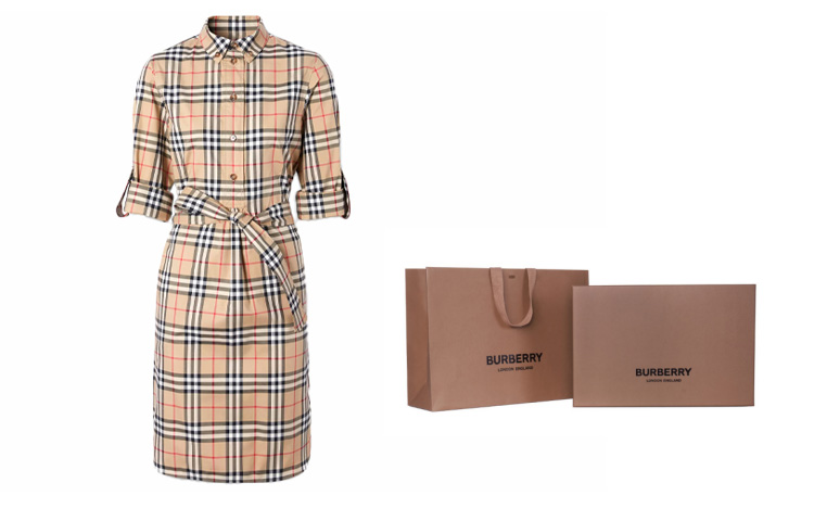 (Women) Burberry Classic Plaid Stretch Cotton Shirt Dress - Women’s Heritage Beige 80245851 圖 9