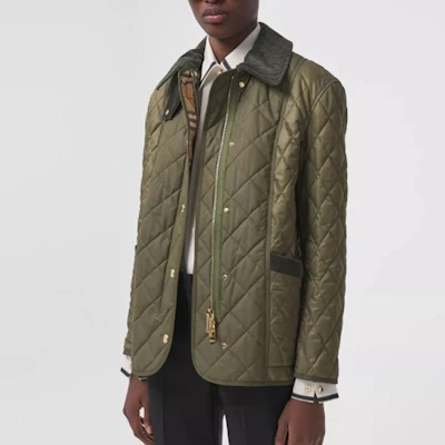 (W) Burberry經典綠色格紋棉質菱格外套 80388001 Details for (W) Burberry經典綠色格紋棉質菱格外套 80388001