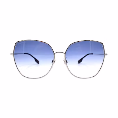 (Women) BURBERRY Classic Stripe Holiday Travel Silver Sunglasses 3136D for Women B3136-D 1005/19