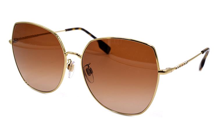 (Women) Burberry Classic Striped Gold/Brown Gradient Holiday Travel  Sunglasses. B3136-D 1109/13