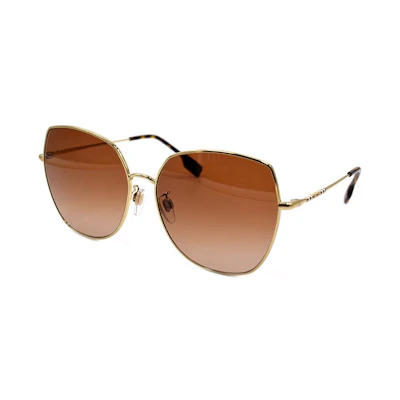(Women) Burberry Classic Striped Gold/Brown Gradient Holiday Travel Sunglasses. B3136-D 1109/13