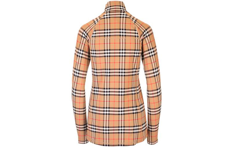 (Women) Burberry Classic Zip Check Mock Neck Tee - Heritage Beige 80245721 圖 4