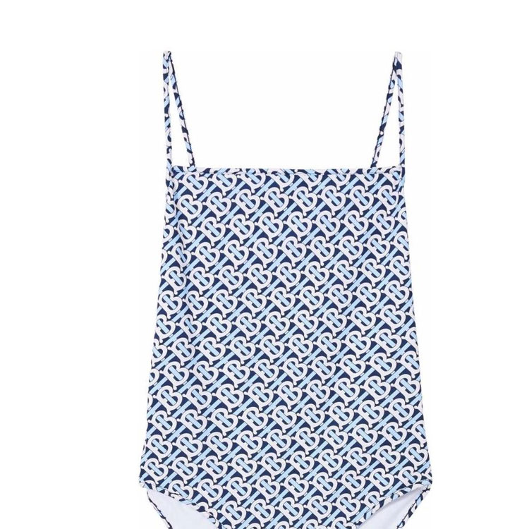 Purchase (W) 博柏利深蓝无袖字母印花连体泳衣. 80488821