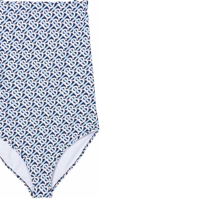 Details for (W) 博柏利深蓝无袖字母印花连体泳衣. 80488821