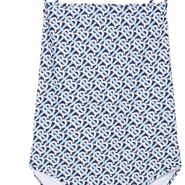 Sizing (W) 博柏利深蓝无袖字母印花连体泳衣. 80488821