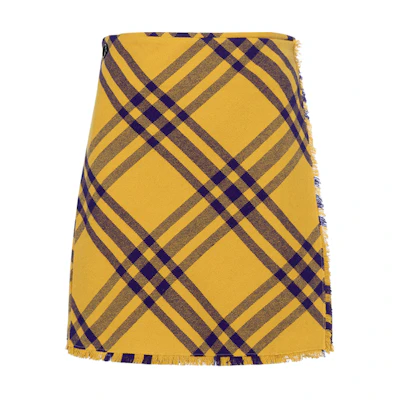 (Women) Burberry Colorblock Check Casual Skirt Pear Color. 80771981