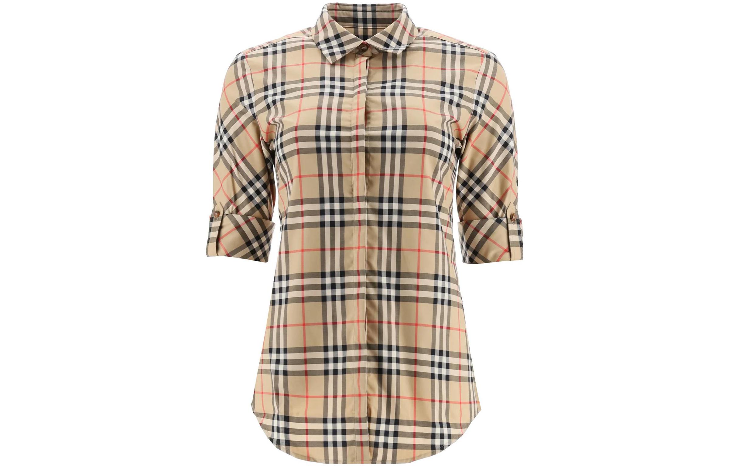 (Women) Burberry Colorblock Striped Long Sleeve Polo Shirt 8018475_#_A7028