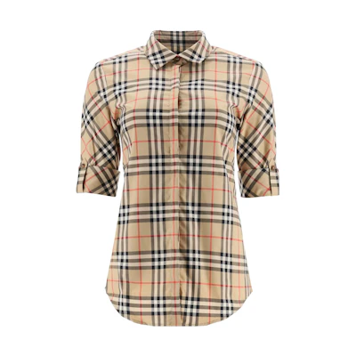 (Women) Burberry Colorblock Striped Long Sleeve Polo Shirt 8018475_#_A7028