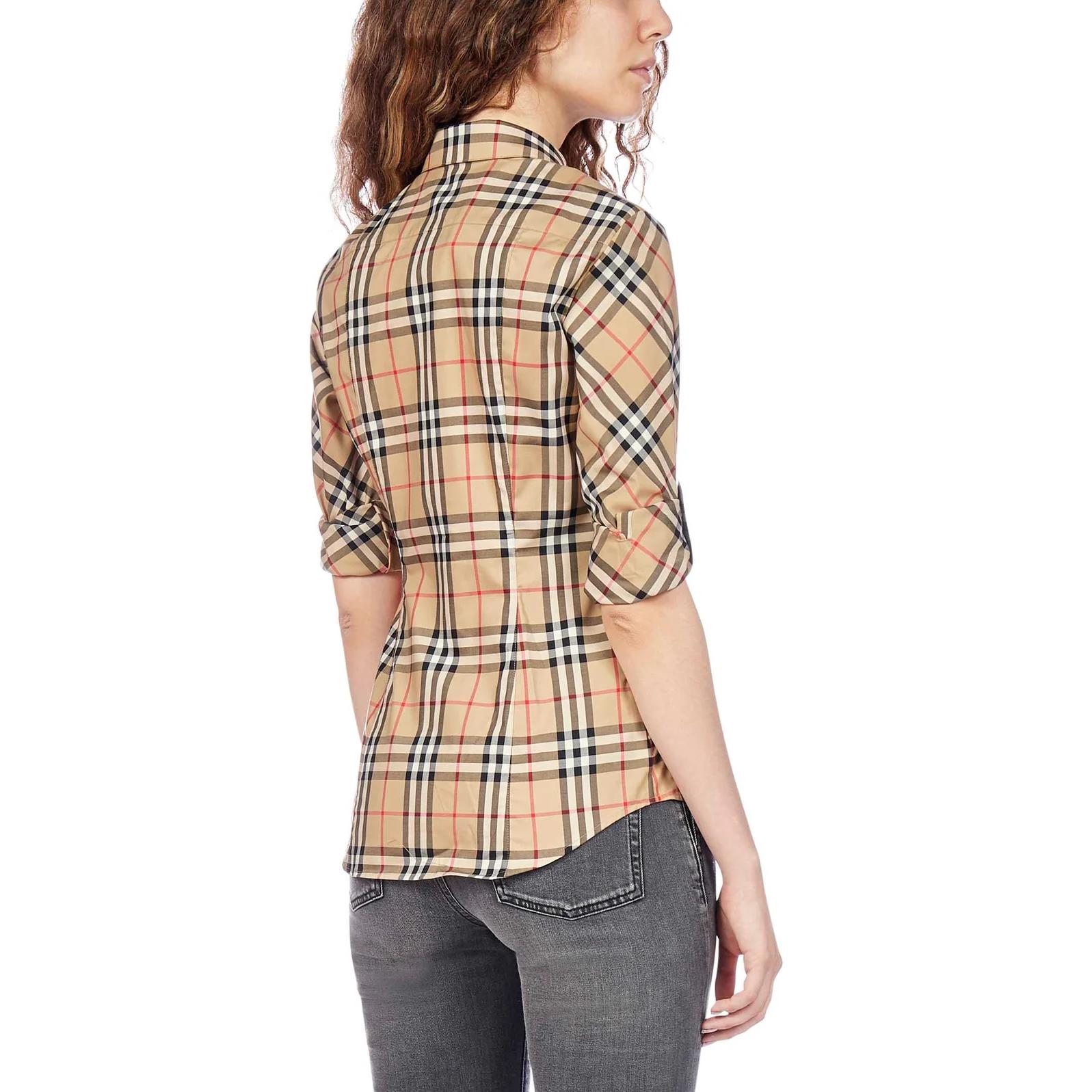 (Women) Burberry Colorblock Striped Long Sleeve Polo Shirt 8018475_#_A7028 圖 7