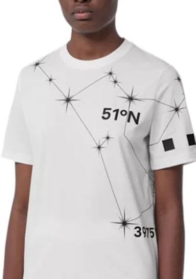 (W) Burberry Constellation Letter Crewneck T-Shirt FW22 Putih Tee Wanita. 80614171 Details for (W) Burberry Constellation Letter Crewneck T-Shirt FW22 Putih Tee Wanita. 80614171