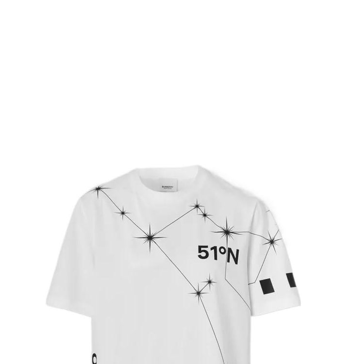 Sizing (W) Burberry Constellation Letter Crewneck T-Shirt FW22 Putih Tee Wanita. 80614171