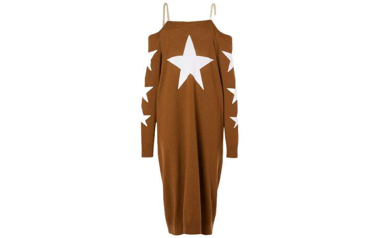 Lookbook (W) 博柏利星座圖案針織連衣裙 女士酒紅色 45666311