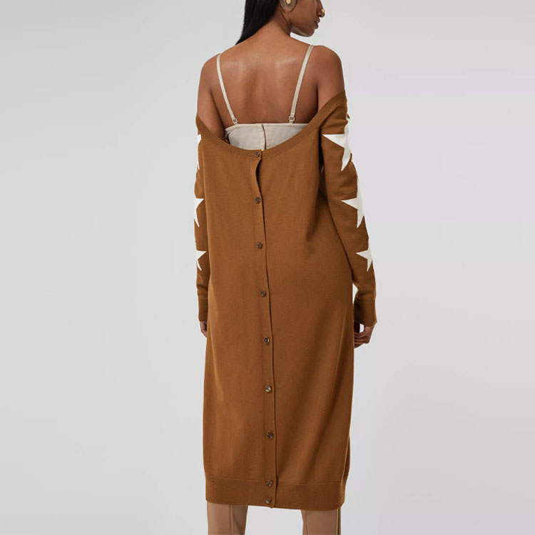 Details for (W) 博柏利星座圖案針織連衣裙 女士酒紅色 45666311