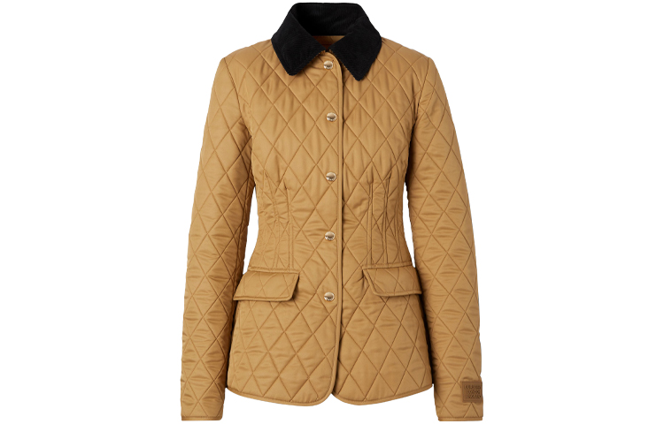 Buy (W) Jaket Katun Quilted dengan Kerah Corduroy Burberry Camel. 80317021