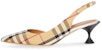 (W) Burberry Kasut Tumit Tinggi Kanvas 'Check Mule' Coklat 8010964