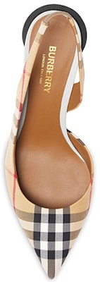 (Women) Burberry Cotton Canvas 'Check Mule Stiletto' Brown 8010964 Lookbook (Women) Burberry Cotton Canvas 'Check Mule Stiletto' Brown 8010964