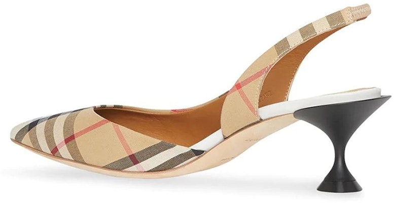 (Women) Burberry Cotton Canvas 'Check Mule Stiletto' Brown 8010964 Shop (Women) Burberry Cotton Canvas 'Check Mule Stiletto' Brown 8010964