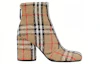 Order (Women) Burberry Cotton Canvas Check Block-Heel Ankle Boot 'Beige' 80631781