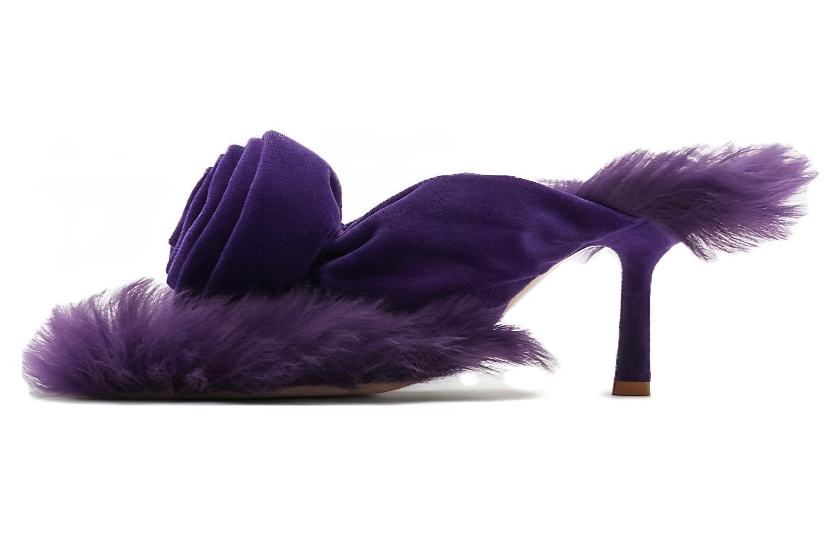 (Women) Burberry Cotton Comfort Open-Toe Slides 'Purple' 80777671