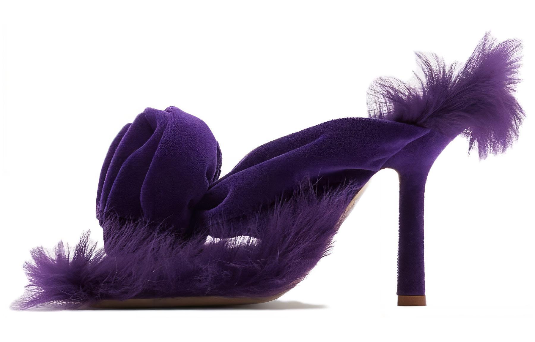 (Women) Burberry Cotton Open-Toe Thong Slippers 'Purple' 80756001