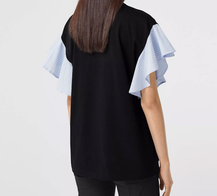 (Women) Burberry Cotton Oversized Ruffle Sleeve T-Shirt 80295721 圖 4