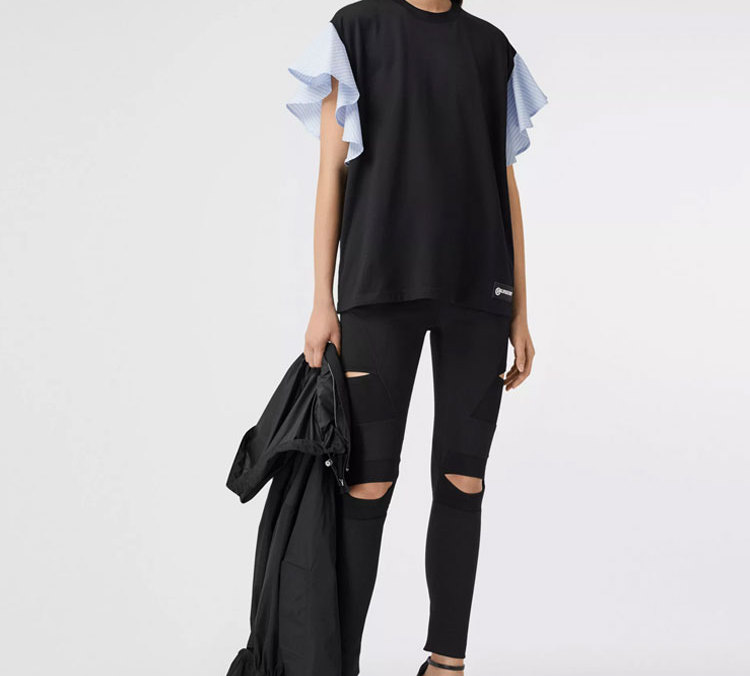 (Women) Burberry Cotton Oversized Ruffle Sleeve T-Shirt 80295721 圖 5
