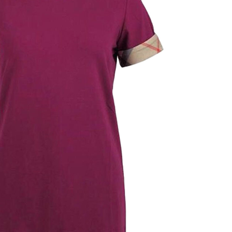 (Women) Burberry Crewneck Short-Sleeve T-Shirt Purple with Check Cuffs. 39684951 圖 8