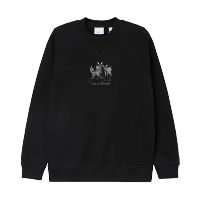 (Women) Burberry Deer Embroidery Cotton Sweatshirt Women’s Black 80428831