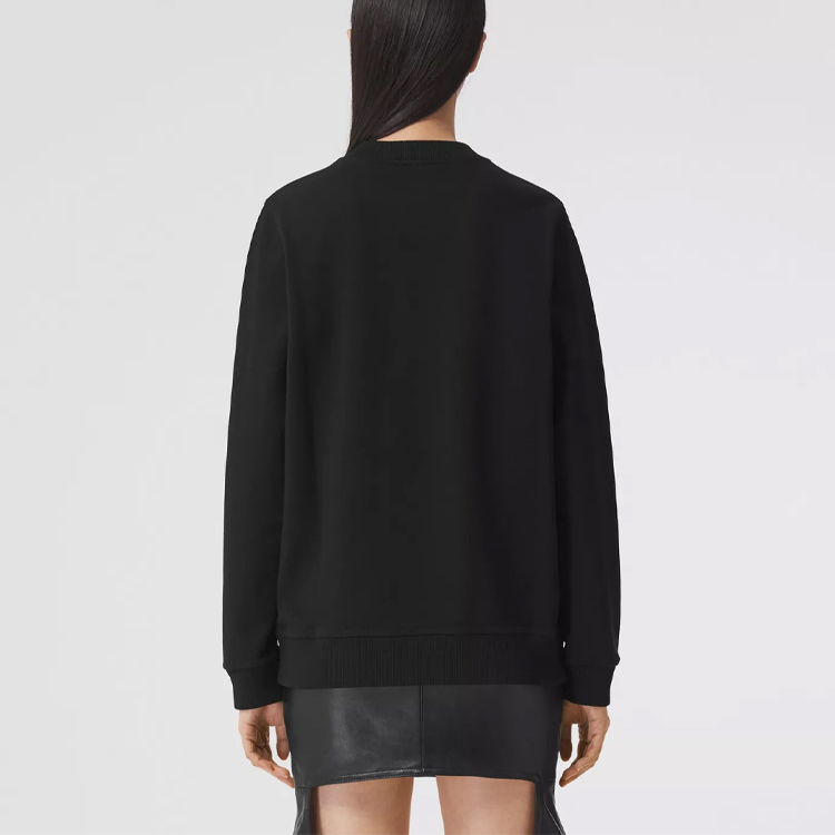 (Women) Burberry Deer Embroidery Cotton Sweatshirt Women’s Black 80428831 圖 6