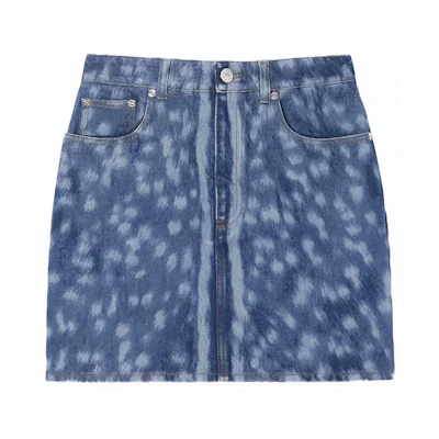 (Women) Burberry Deer Print Mini Denim Skirt for Women 80268891
