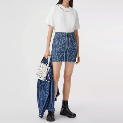 (Women) Burberry Deer Print Mini Denim Skirt for Women 80268891 Lookbook (Women) Burberry Deer Print Mini Denim Skirt for Women 80268891