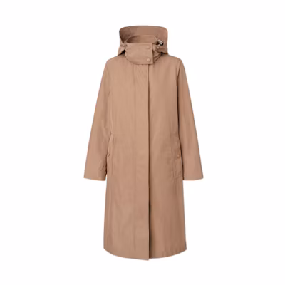 (Women) Burberry Detachable Hood Mid-Length Trench Coat Camel Color 80482651