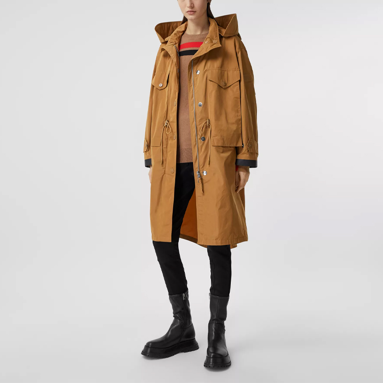 (Women) Burberry Detachable Hood Shape Memory Taffeta Parka Camel Brown 80372701 圖 3