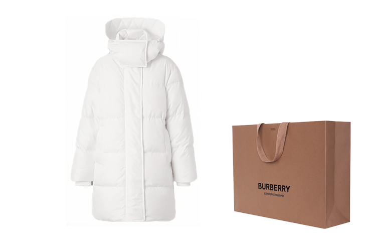 (Women) Burberry Detachable Hooded Down Jacket in Light White. 80485051 圖 6