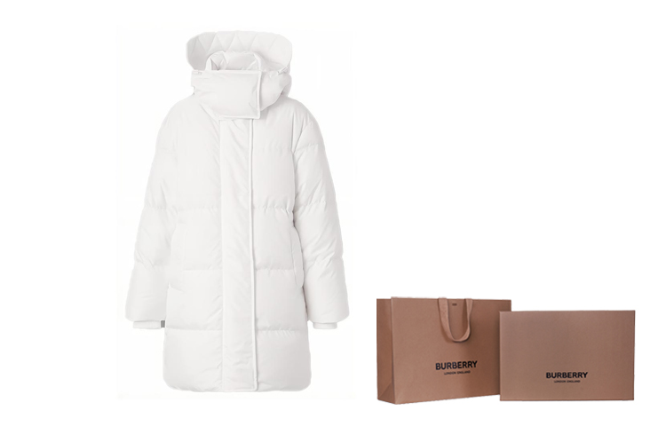 (Women) Burberry Detachable Hooded Down Jacket in Light White. 80485051 圖 7