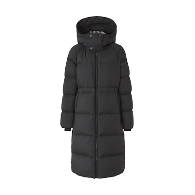(Women) Burberry Detachable Hooded Down Jacket Long Black. 80449021