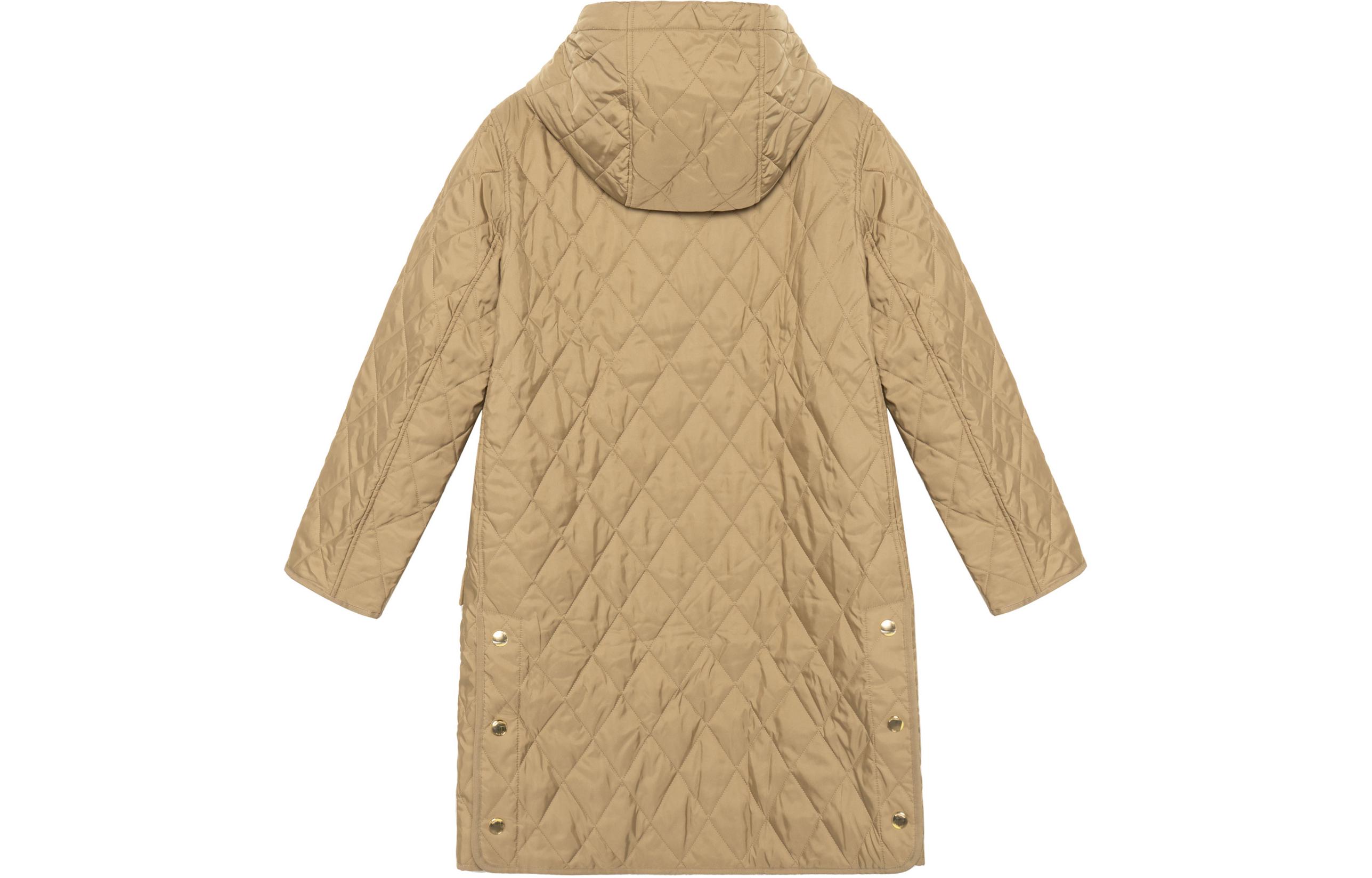Lookbook (W) 버버리 다이아몬드 퀼팅 후드 자켓 베이지. 80487111