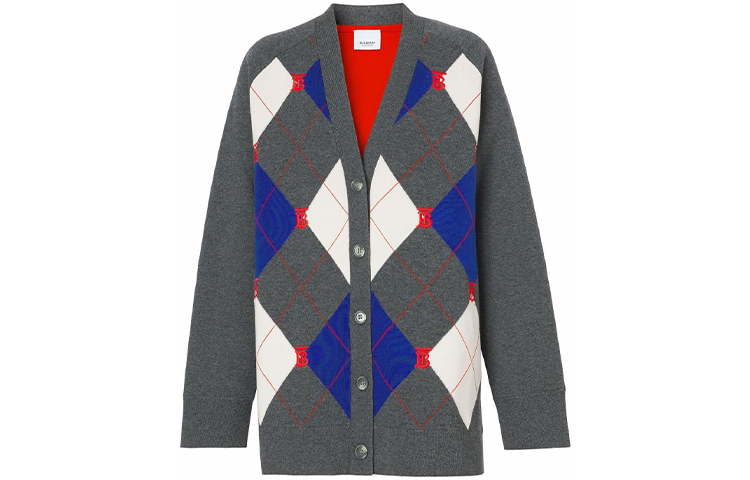 (Women) Burberry Diamond Quilted Loose Cashmere Sweater - Grey. 80484411 圖 2