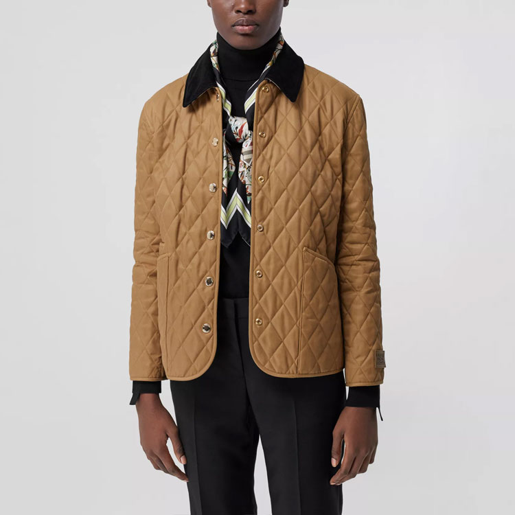 Purchase (Women) Burberry Diamond Quilted Single-Breasted Cotton Jacket Multicolor 80391161,80498641