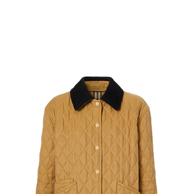 Sizing (W) 博柏利菱格纹单排扣多色棉质夹克 8039116180498641