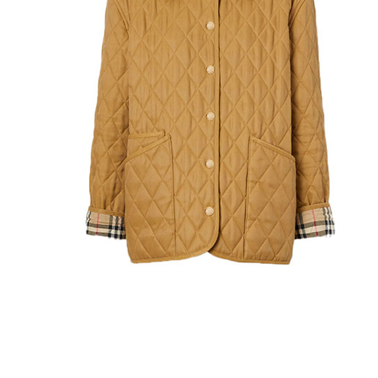 Cheap (Women) Burberry Diamond Quilted Single-Breasted Cotton Jacket Multicolor 80391161,80498641