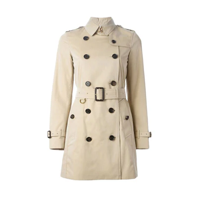 (Women) Burberry Double-Breasted Belted Trench Coat Khaki. 39004551