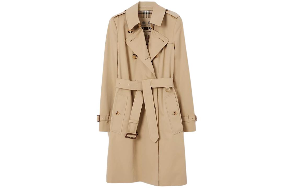 (Women) Burberry Double-Breasted Belted Trench Coat  Honey色 Classic. 80794041