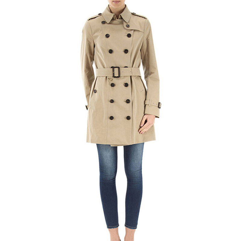 (Women) Burberry Double-Breasted Belted Trench Coat Khaki. 39004551 圖 3