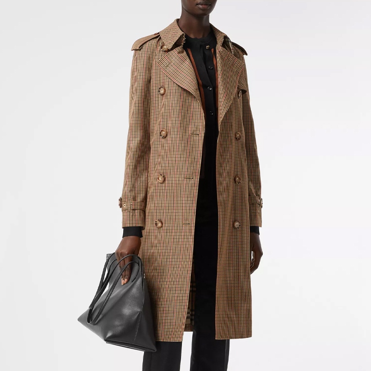Lookbook (W) Burberry 雙排扣腰帶經典棕色格紋風衣外套 80355601