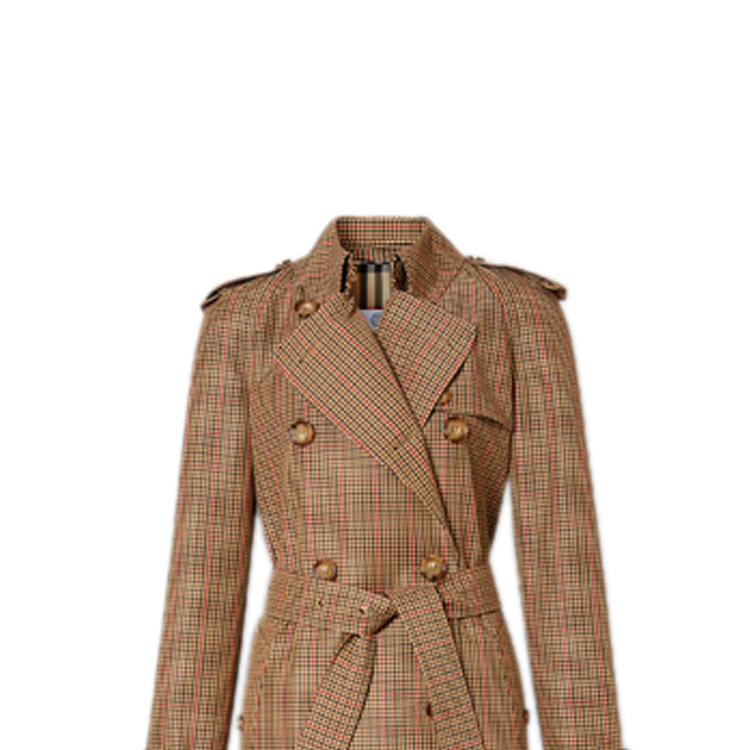 Purchase (W) Burberry 雙排扣腰帶經典棕色格紋風衣外套 80355601