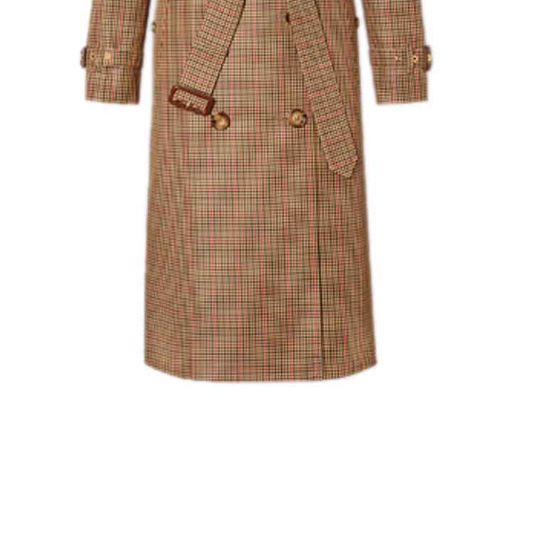 Sizing (W) Burberry 雙排扣腰帶經典棕色格紋風衣外套 80355601